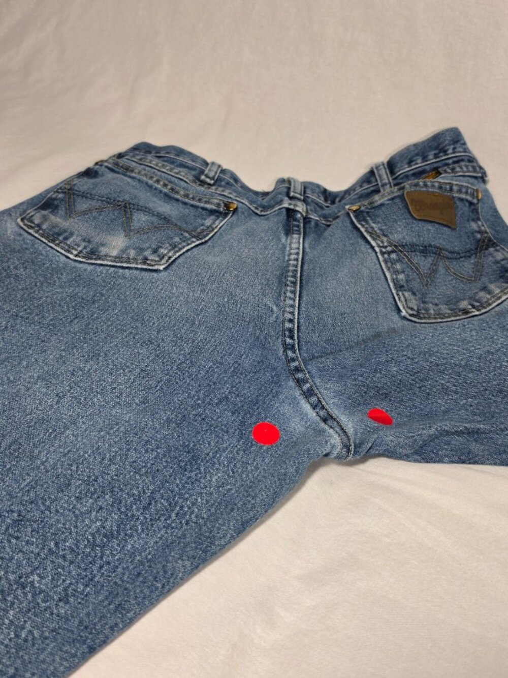 WRANGLER "George" GRUNGE Natural Fraying/Distressing TRASH Blue Jeans Men 34x34. - Picture 10 of 16